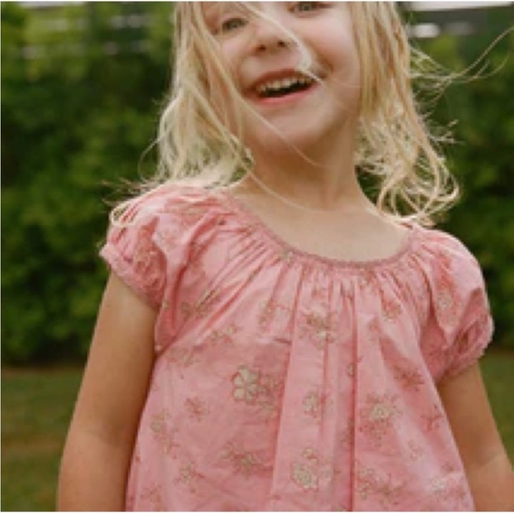 Doen Twig Floral Girls Cotton Dress